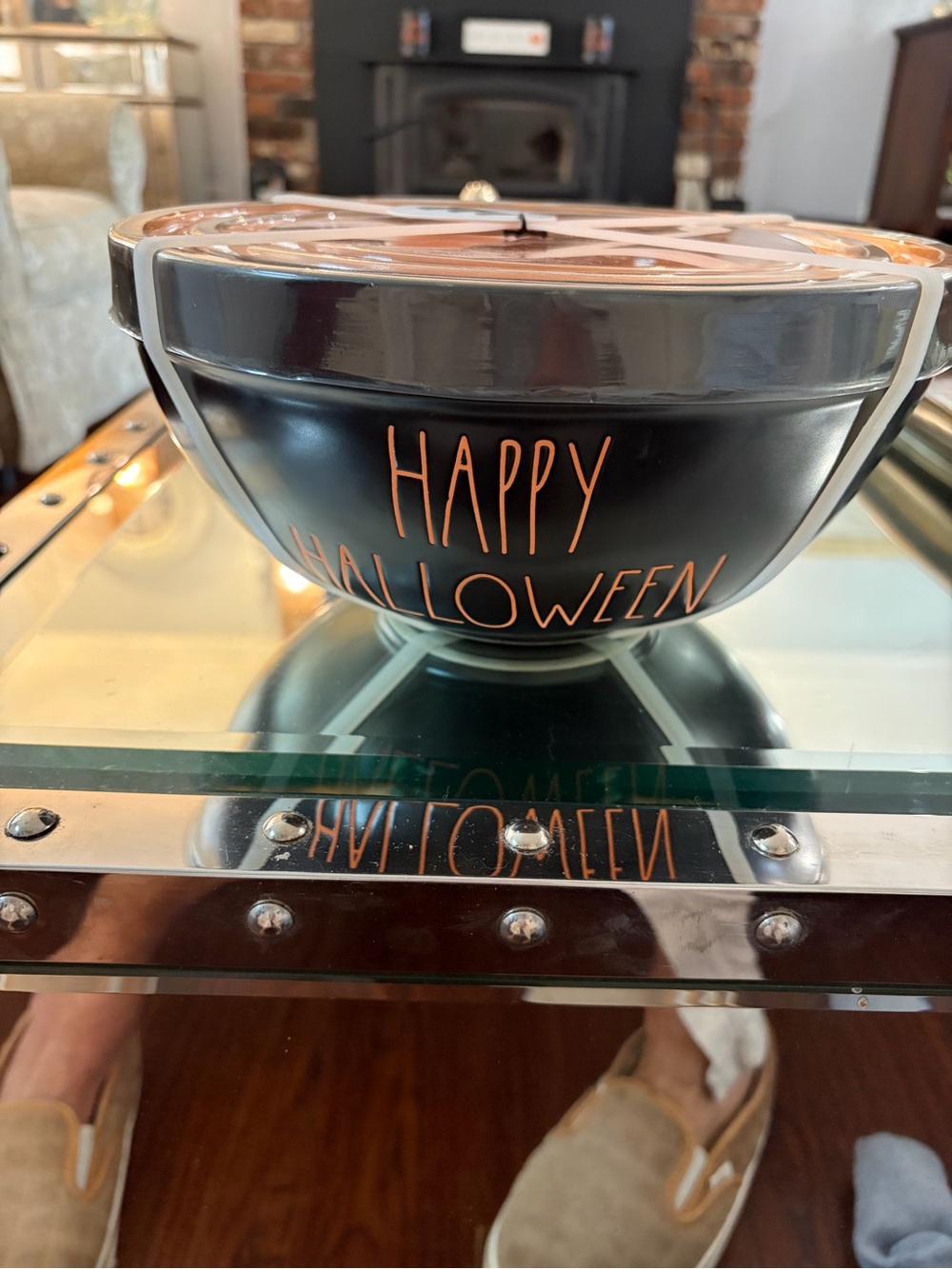 Rae Dunn Black and Orange "Happy Halloween" Mixing Bowls